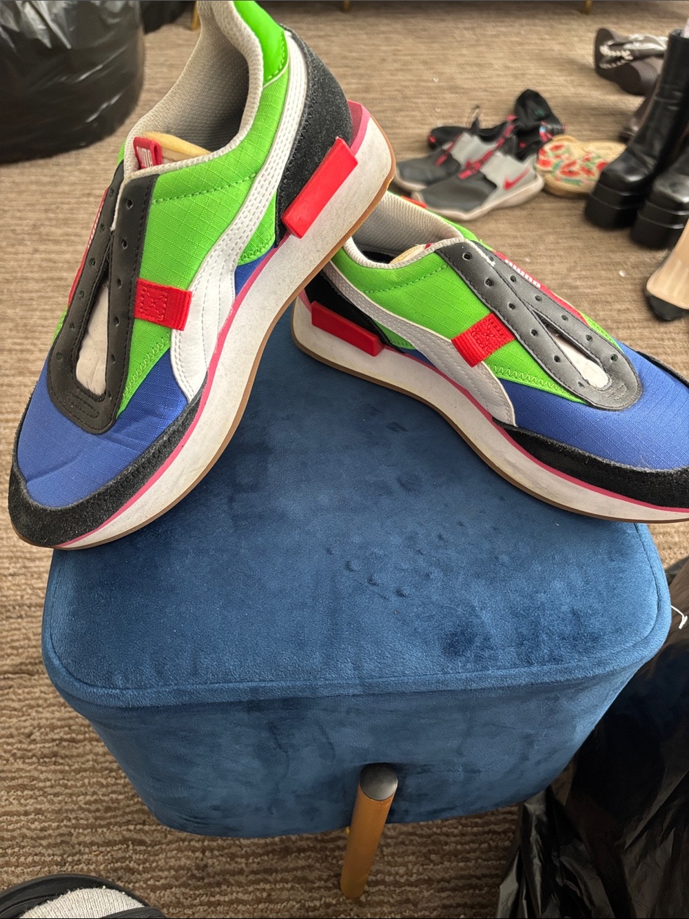 Multicolor Athletic Sneakers - Green/Blue/Black